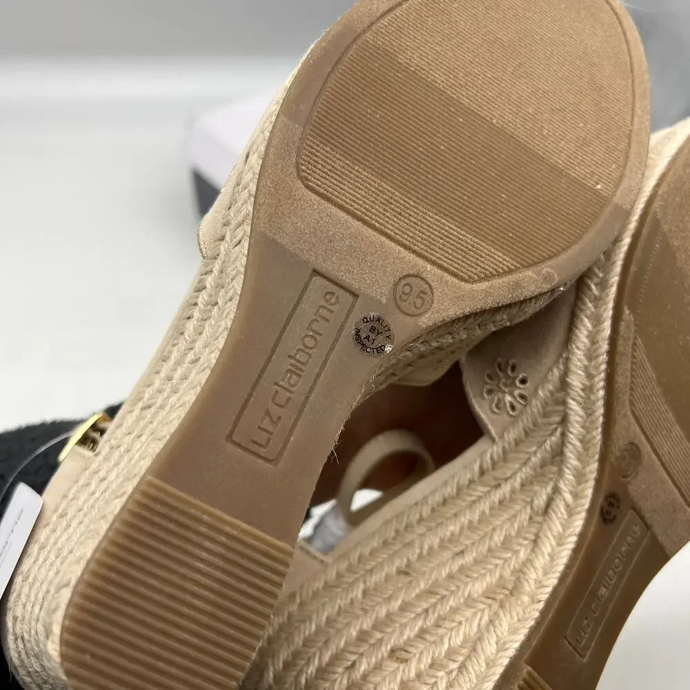 Liz Claiborne Morgan Women's Wedge Heels Cream Sand Size 9.5M
